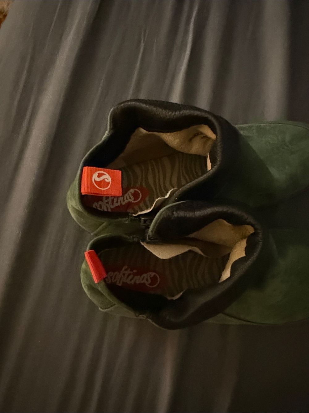 Softinos by FLY London - Leather Low Ankle Boot Farah Dark Green EU 39 US 8-8.5 - Picture 2 of 6